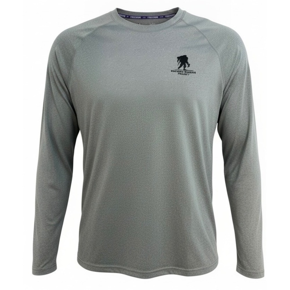Under Armour HeatGear Wounded Warrior Project L/S Shirt Gray Mens Large (O16)